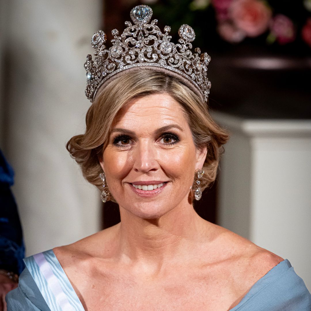 Queen Máxima is majestic in fairytale ballgown and rarely-seen glittering tiara